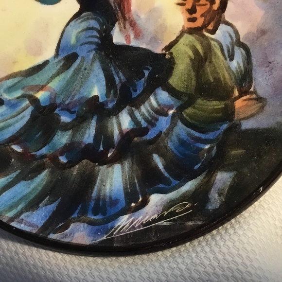 Vintage~Spanish Flamenco Dancers~Hand Painted Ceramic Wall Plate - Picture 2 of 6